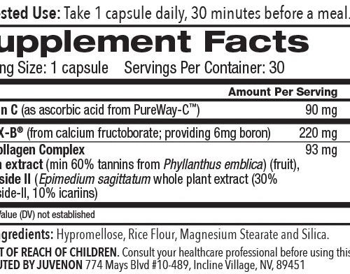 nuvoflex supplement label