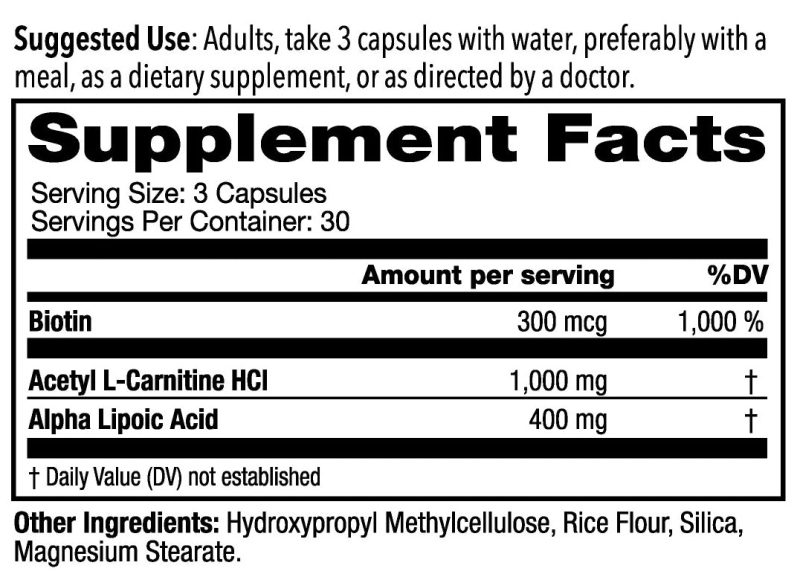 supplement facts cellular health capsules